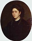 Ivan Nikolaevich Kramskoy Famous Paintings - Portrait of a Young Woman Dressed in Black Velvet